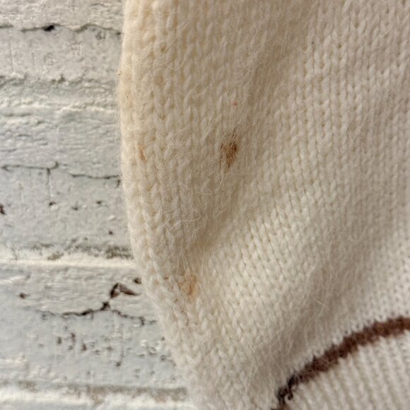 ✨ Vintage Oui Designer Collection Angora Blend Bird Sweater – Cream/Brown/Black - Picture 6 of 10